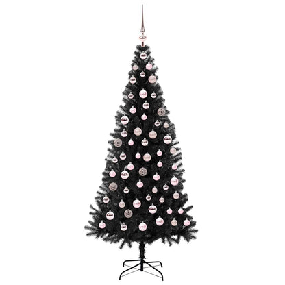 vidaXL Christmas Tree with 300 LEDs with Stand Black 180 cm PVC