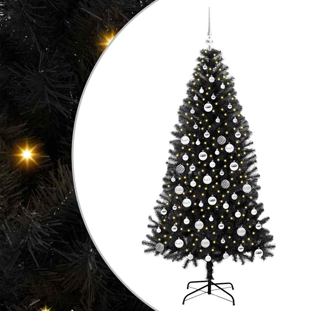 vidaXL Christmas Tree Black 180 cm PVC