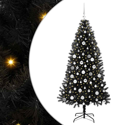 vidaXL Christmas Tree Black 180 cm PVC