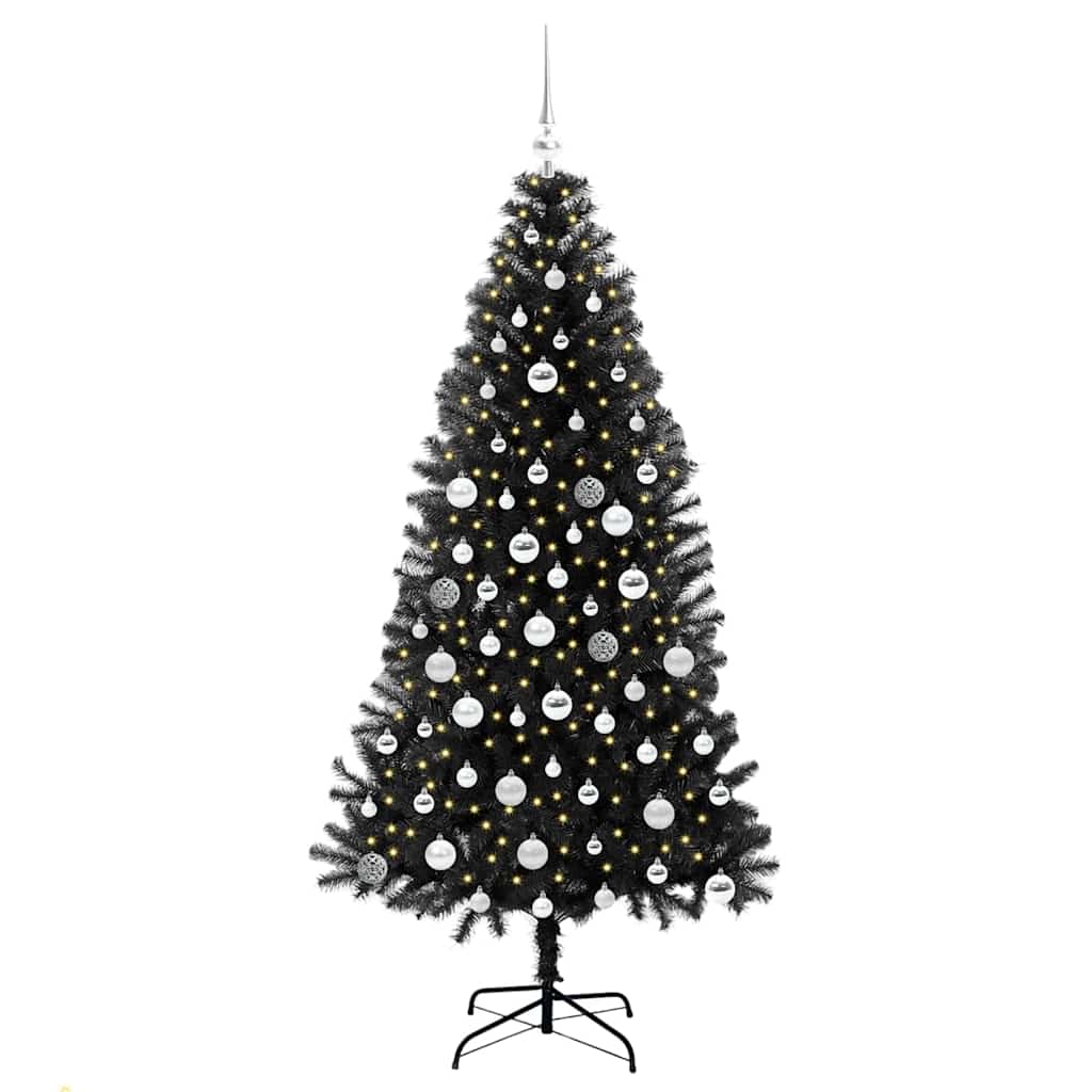 vidaXL Christmas Tree Black 180 cm PVC