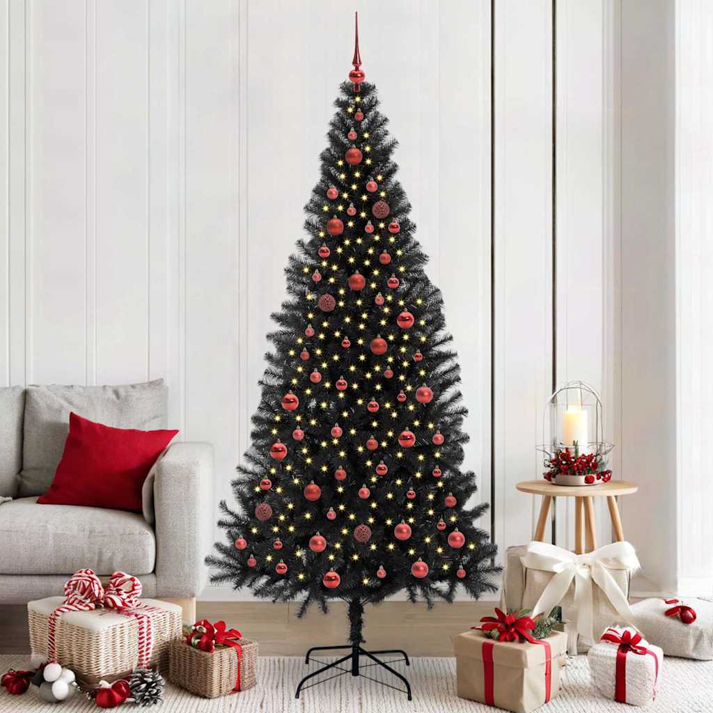 vidaXL Christmas Tree Black 210 cm PVC