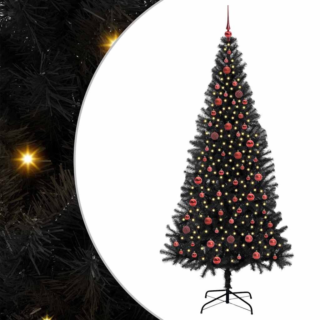 vidaXL Christmas Tree Black 210 cm PVC