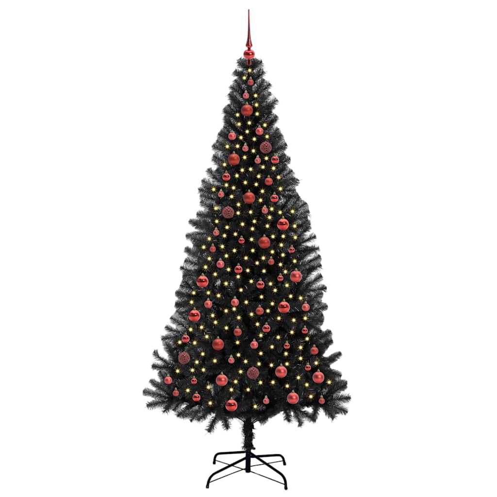 vidaXL Christmas Tree Black 210 cm PVC