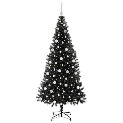 vidaXL Christmas Tree with 300 LEDs with Stand Black 210 cm PVC
