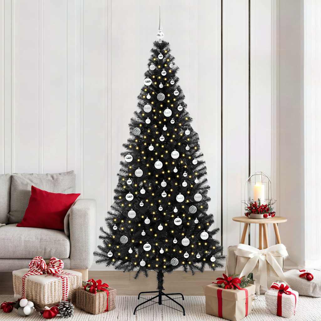 vidaXL Christmas Tree Black 210 cm PVC