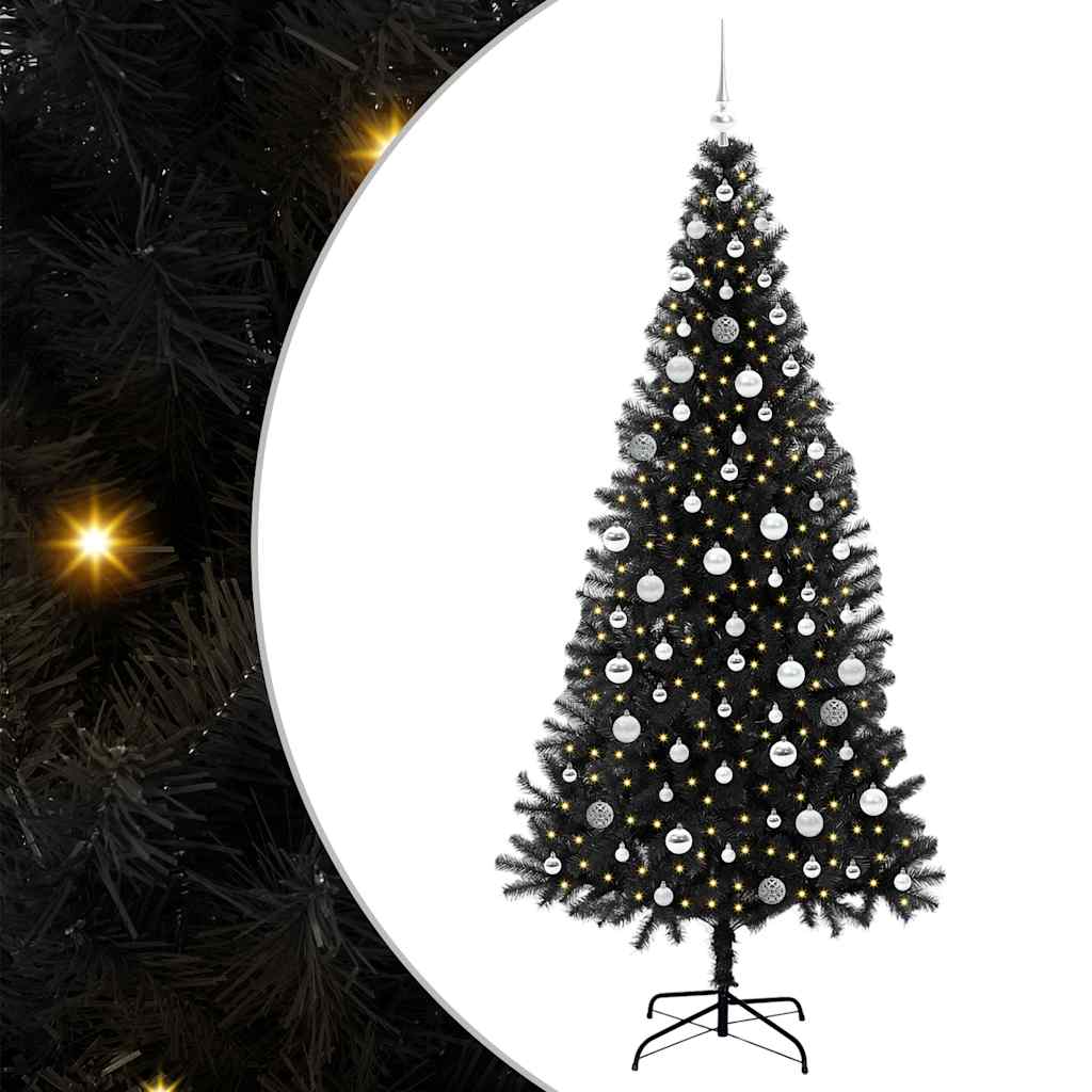 vidaXL Christmas Tree Black 210 cm PVC
