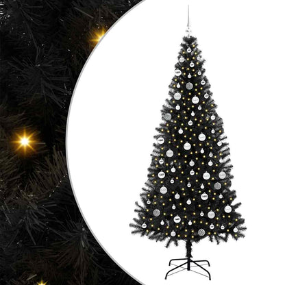 vidaXL Christmas Tree Black 210 cm PVC