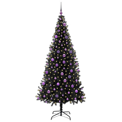 vidaXL Christmas Tree with 300 LEDs with Stand Black 210 cm PVC