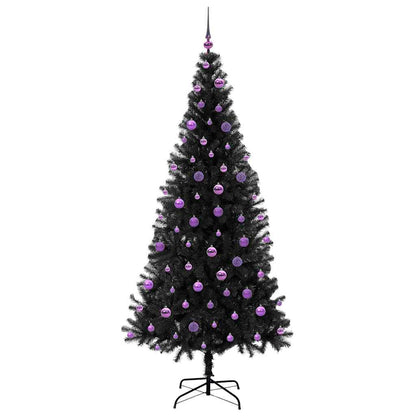 vidaXL Christmas Tree with 300 LEDs with Stand Black 210 cm PVC