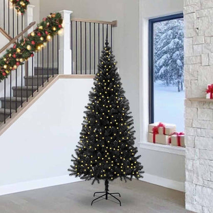 vidaXL Christmas Tree with 300 LEDs with Stand Black 240 cm PVC