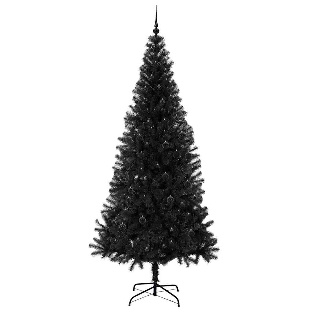 vidaXL Christmas Tree with 300 LEDs with Stand Black 240 cm PVC