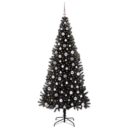 vidaXL Christmas Tree with 300 LEDs with Stand Black 240 cm PVC