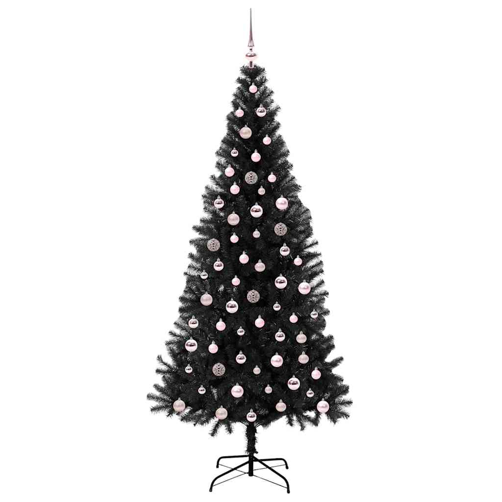vidaXL Christmas Tree with 300 LEDs with Stand Black 240 cm PVC