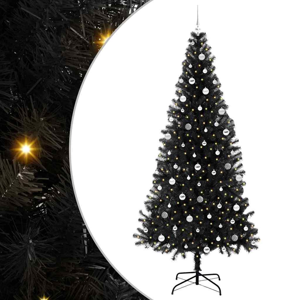 vidaXL Christmas Tree Black 240 cm PVC