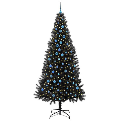 vidaXL Christmas Tree with 300 LEDs with Stand Black 240 cm PVC