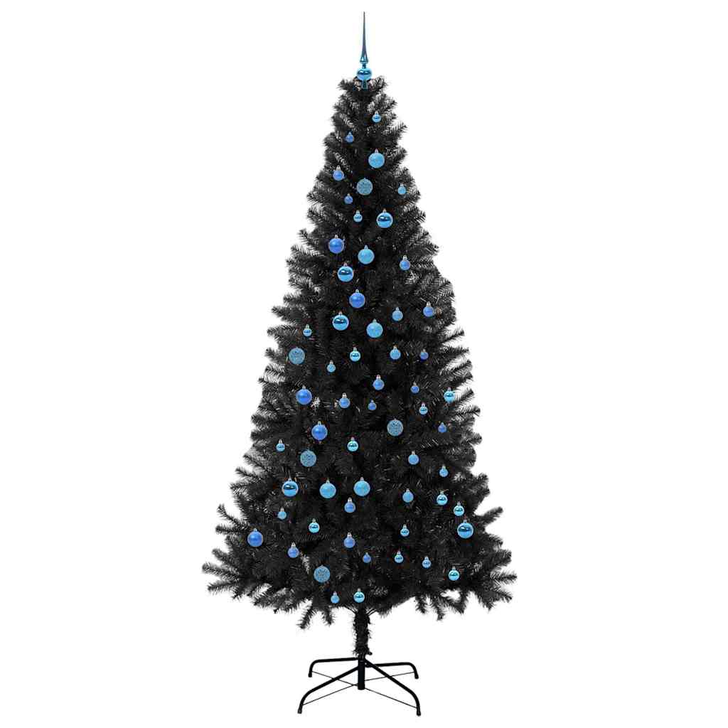 vidaXL Christmas Tree with 300 LEDs with Stand Black 240 cm PVC