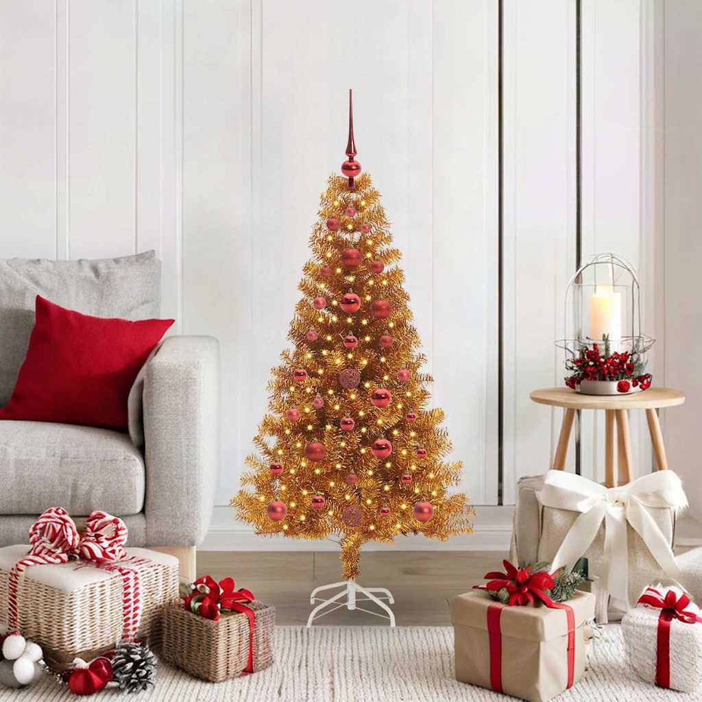 vidaXL Christmas Tree Gold 120 cm PET