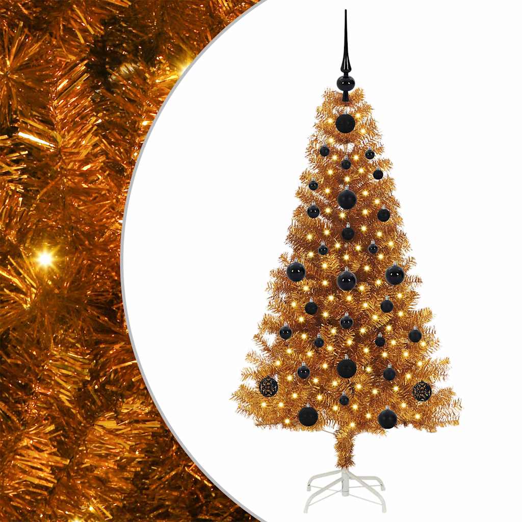 vidaXL Christmas Tree Gold 120 cm PET