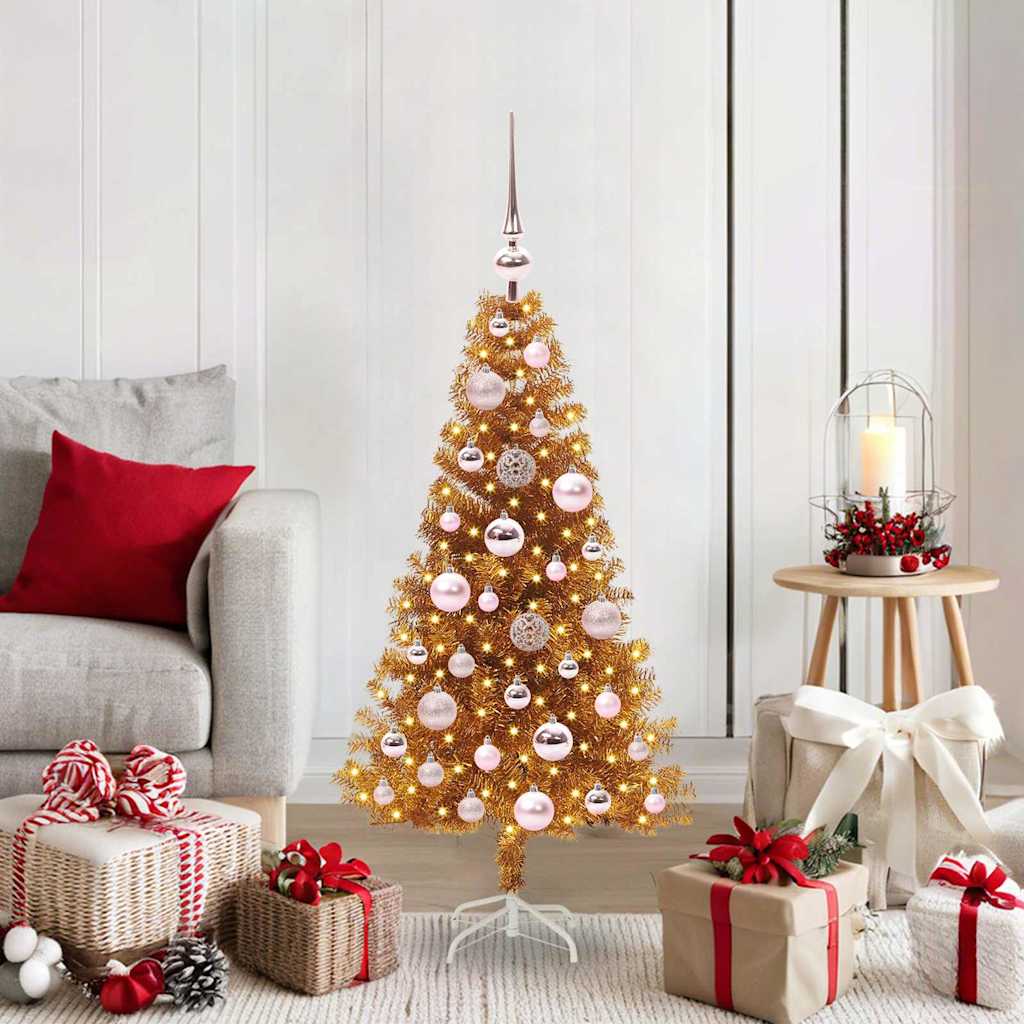 vidaXL Christmas Tree Gold 120 cm PET