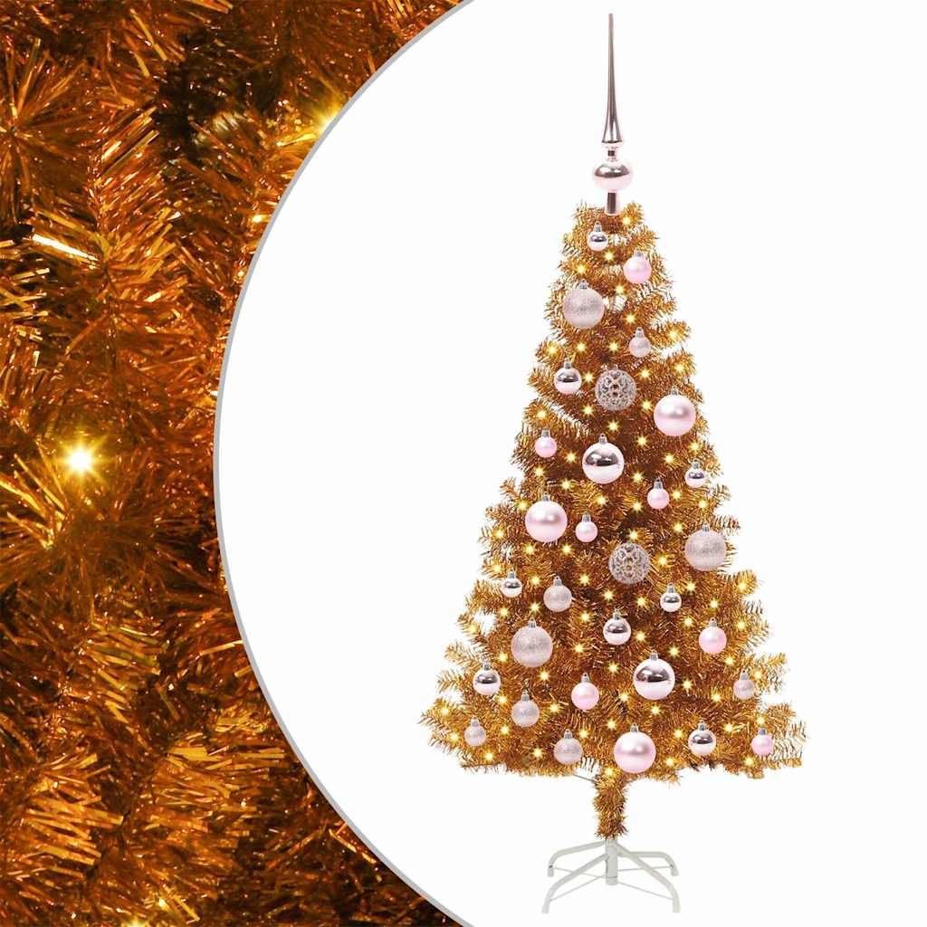 vidaXL Christmas Tree Gold 120 cm PET