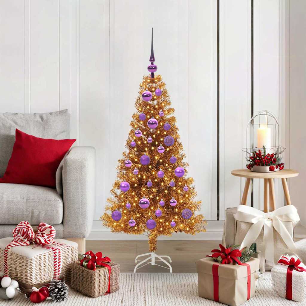 vidaXL Christmas Tree Gold 120 cm PET