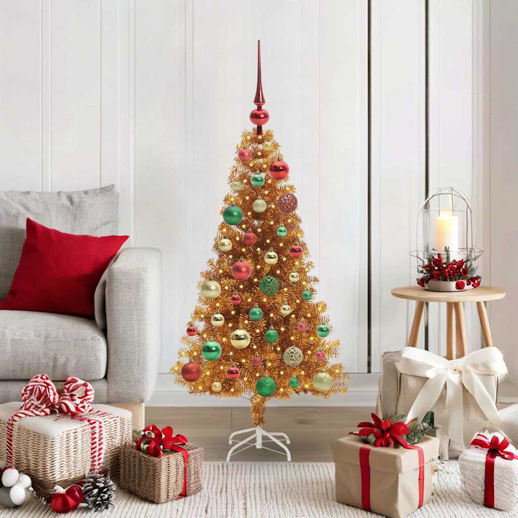 vidaXL Christmas Tree Gold 120 cm PET