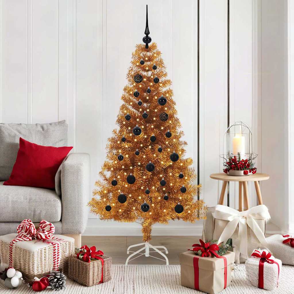 vidaXL Christmas Tree Gold 150 cm PET