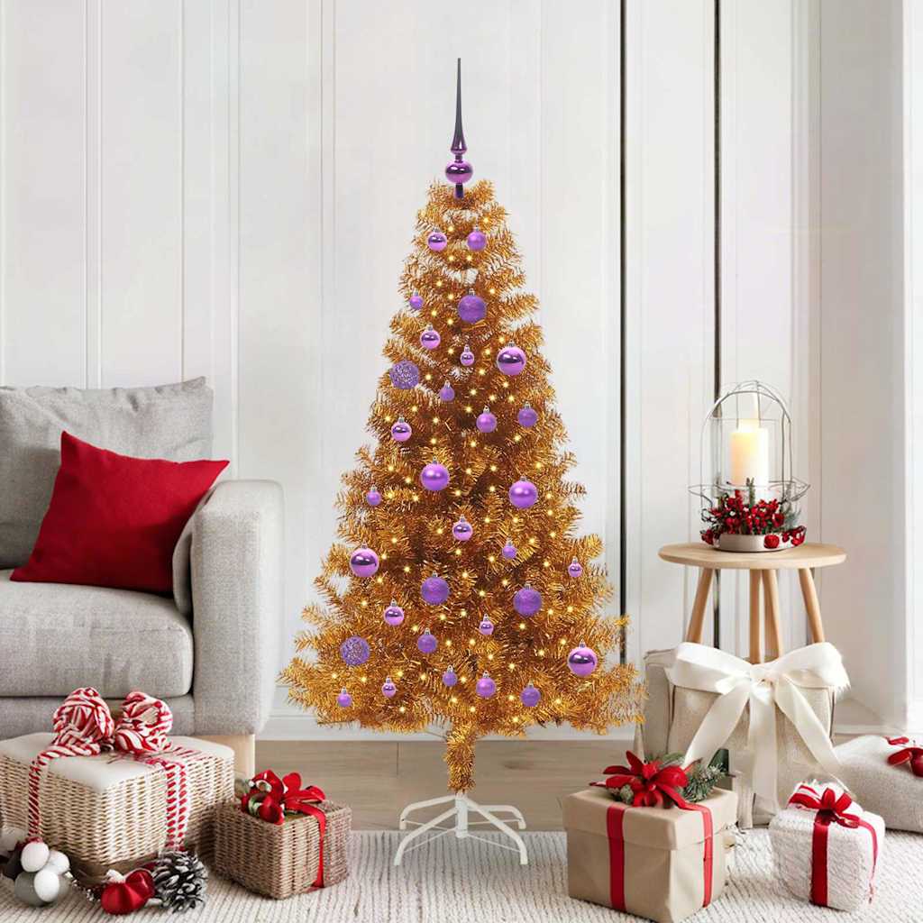 vidaXL Christmas Tree Gold 150 cm PET