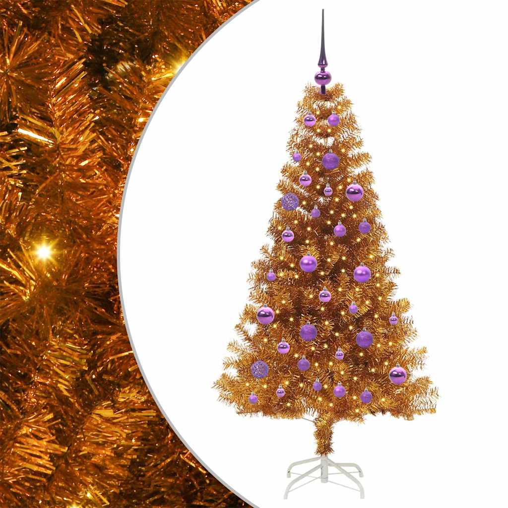 vidaXL Christmas Tree Gold 150 cm PET