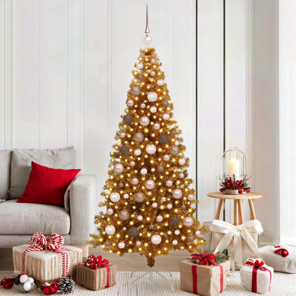 vidaXL Christmas Tree Gold 180 cm PET