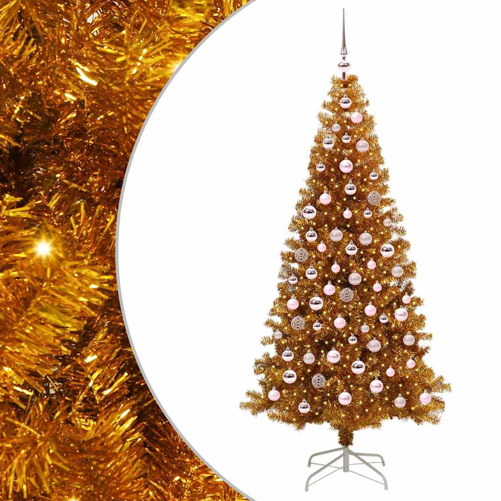 vidaXL Christmas Tree Gold 180 cm PET