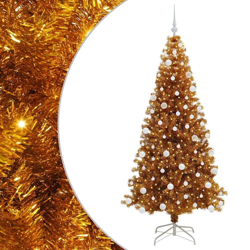 vidaXL Christmas Tree Gold 180 cm PET