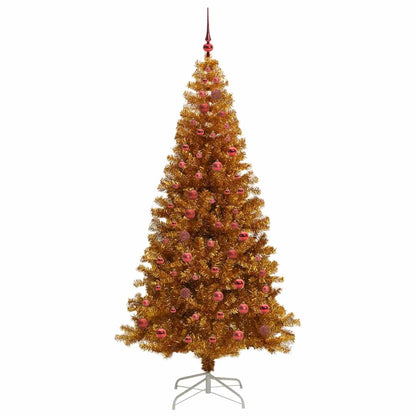 vidaXL Christmas Tree with LED Light Gold 210 cm PET and Steel