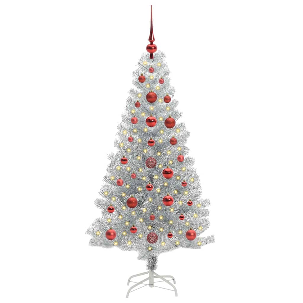 vidaXL Christmas Tree Silver 120 cm PET