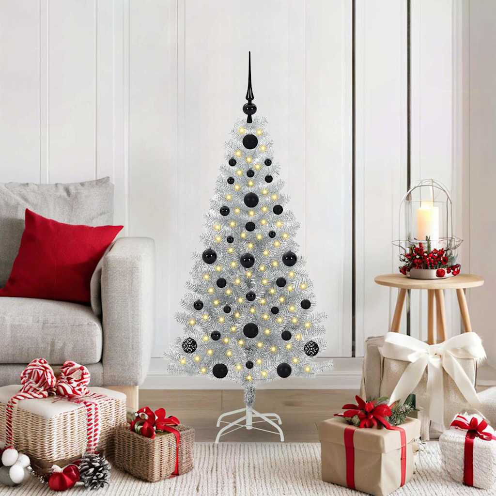 vidaXL Christmas Tree Silver 120 cm PET