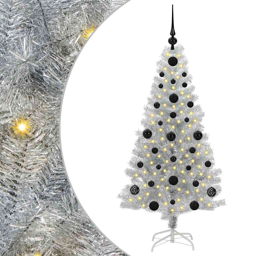 vidaXL Christmas Tree Silver 120 cm PET