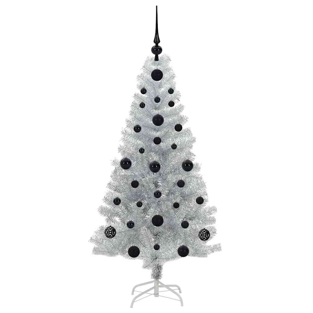 vidaXL Christmas Tree Silver 120 cm PET