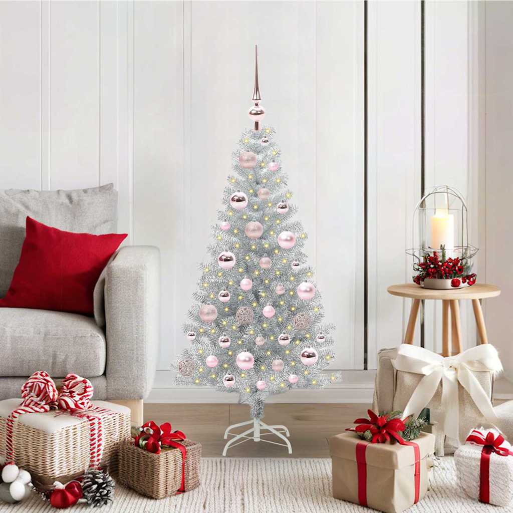 vidaXL Christmas Tree Silver 120 cm PET