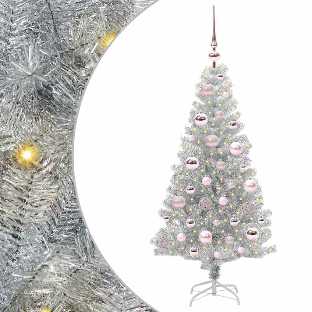vidaXL Christmas Tree Silver 120 cm PET