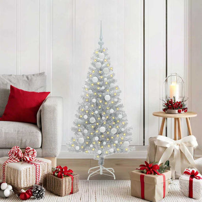 vidaXL Christmas Tree Silver 120 cm PET