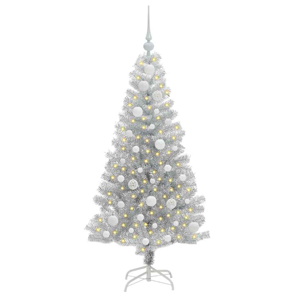 vidaXL Christmas Tree Silver 120 cm PET