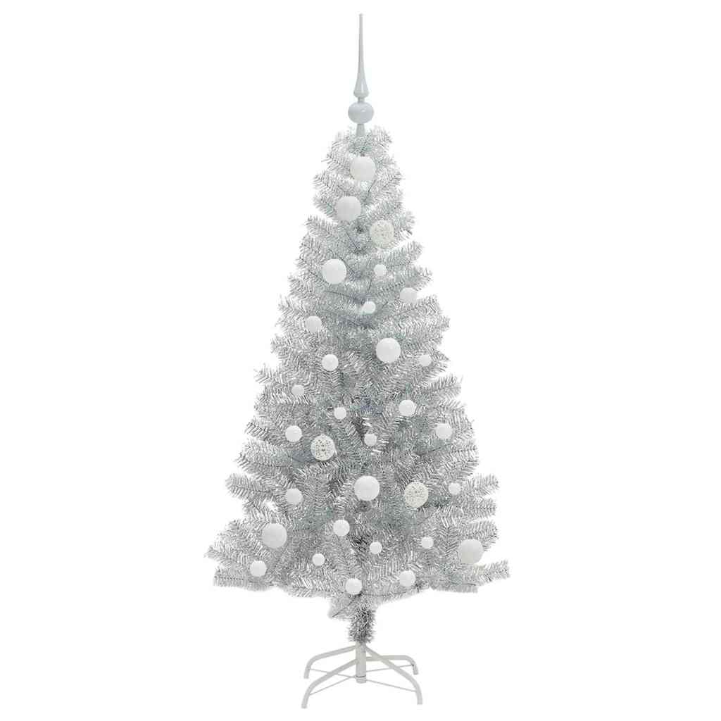 vidaXL Christmas Tree Silver 120 cm PET