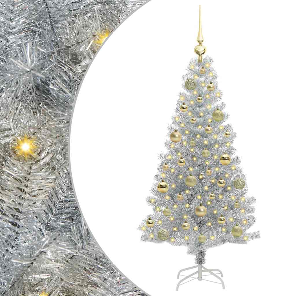 vidaXL Christmas Tree Silver 120 cm PET