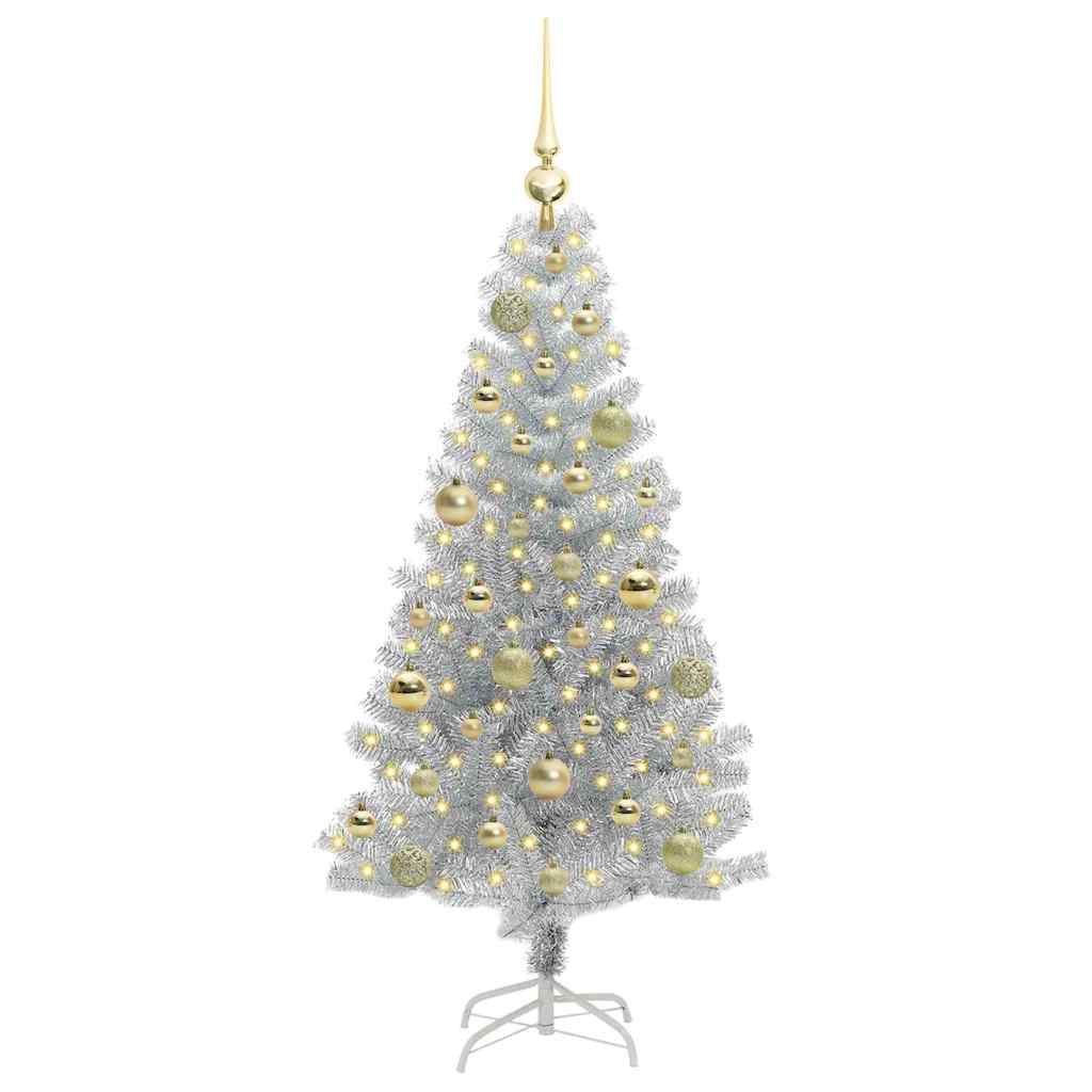 vidaXL Christmas Tree Silver 120 cm PET