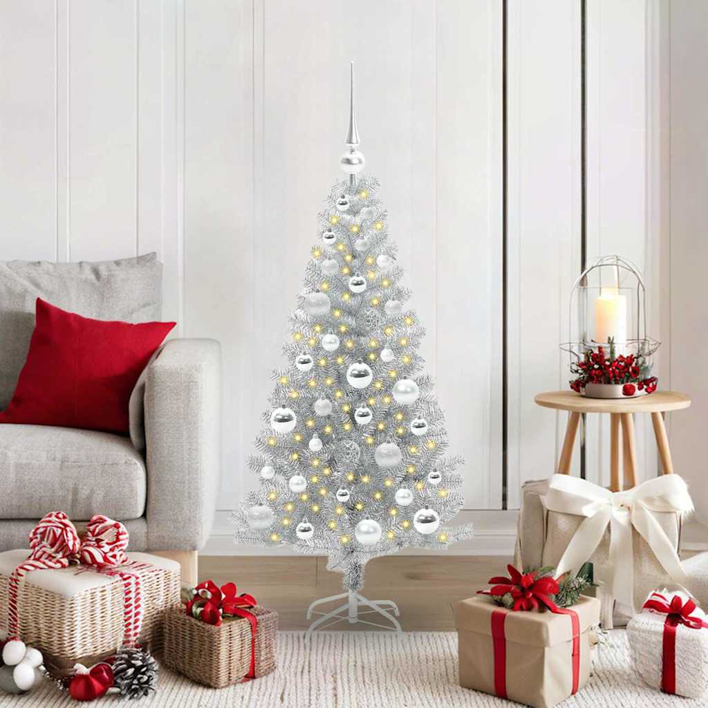vidaXL Christmas Tree Silver 120 cm PET