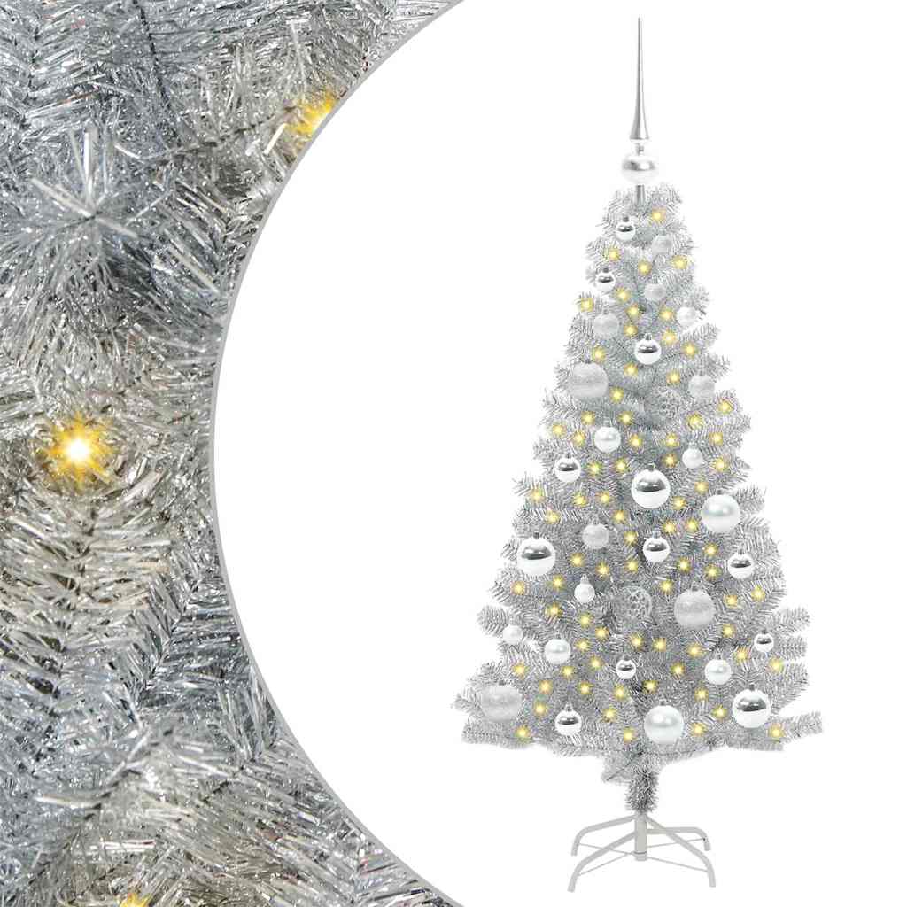 vidaXL Christmas Tree Silver 120 cm PET
