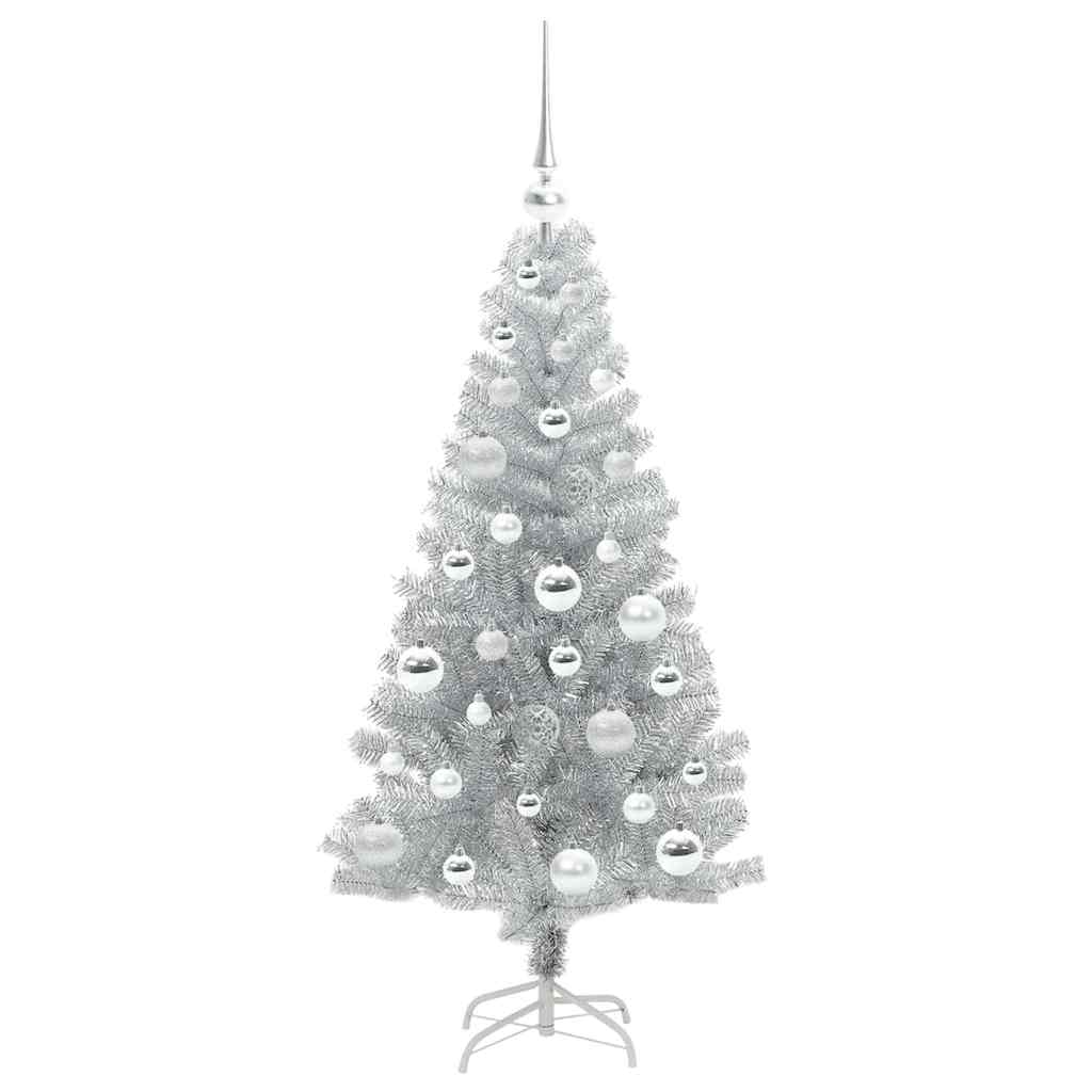 vidaXL Christmas Tree Silver 120 cm PET