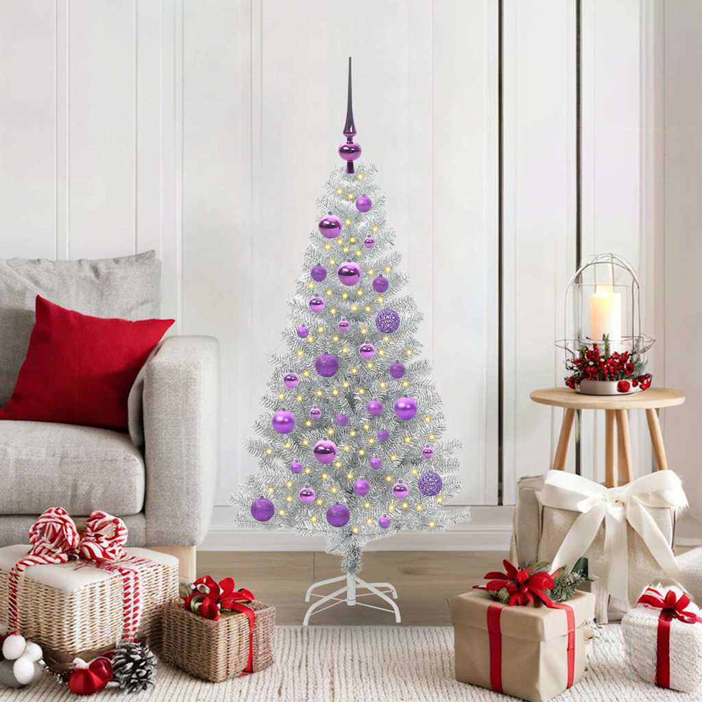 vidaXL Christmas Tree Silver 120 cm PET