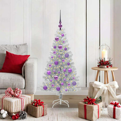 vidaXL Christmas Tree Silver 120 cm PET