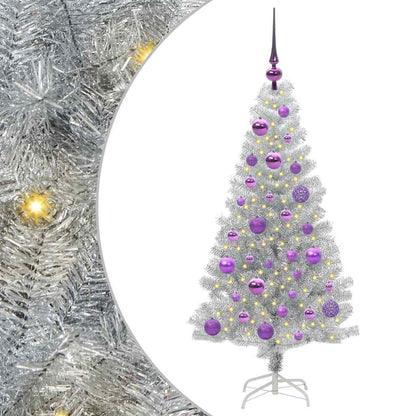 vidaXL Christmas Tree Silver 120 cm PET